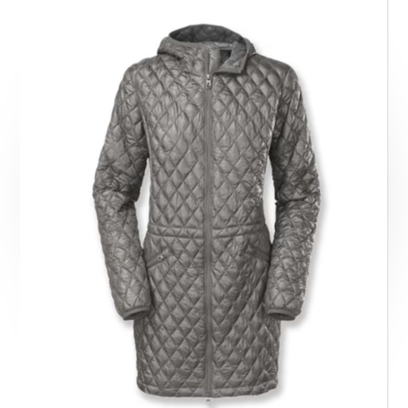 The North Face ThermoBall Weatherproof Women's Quilted Silver Puffer Jacket - Picture 1 of 9